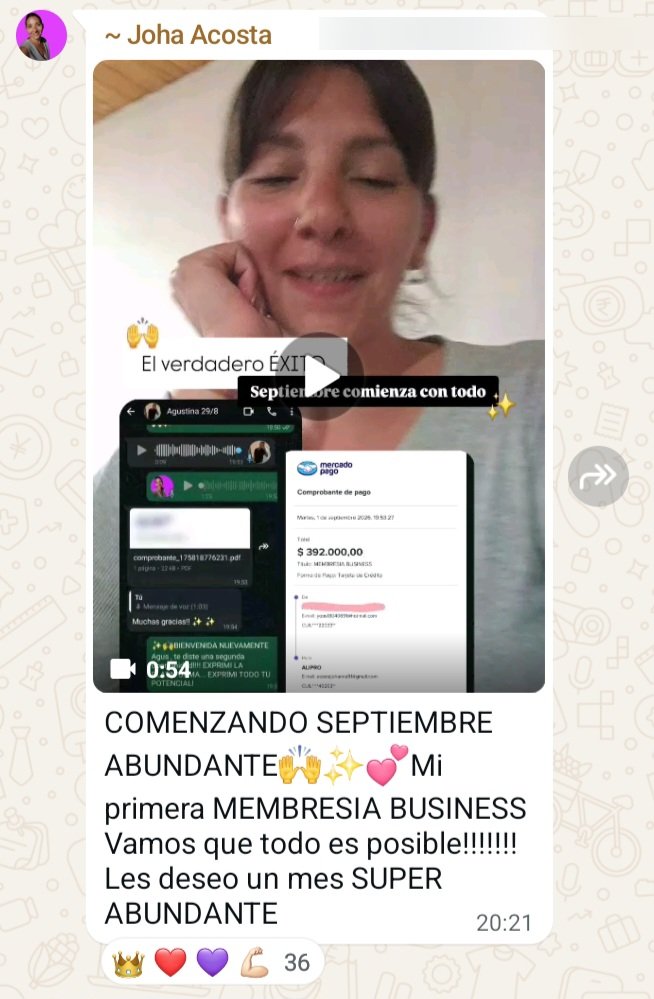 Captura real de testimonio 4 en la comunidad ALIPRO