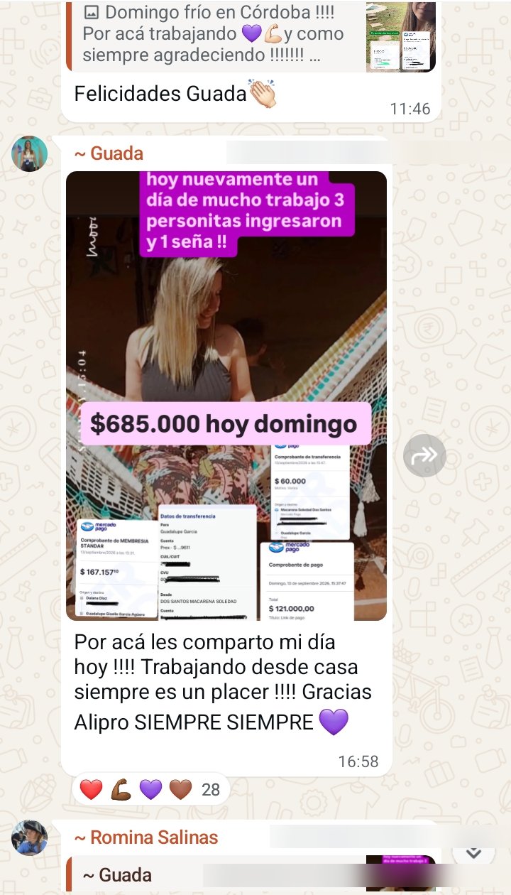 Captura real de testimonio 7 en la comunidad ALIPRO