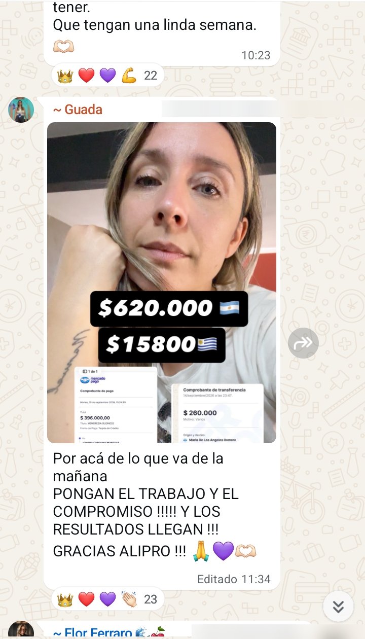 Captura real de testimonio 9 en la comunidad ALIPRO
